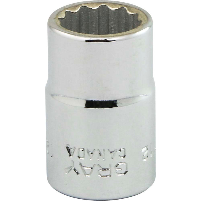 Douille chromée régulière à prise 3/8" (12 pans x 12 mm)