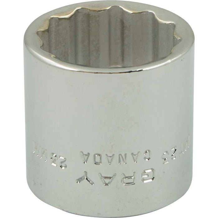 Douille chromée régulière à prise 3/8" (12 pans x 23 mm)