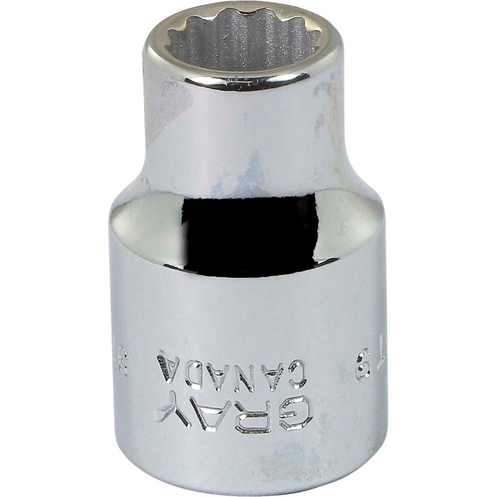 Douille chromée régulière à prise 3/8" (12 pans x 9.0 mm)