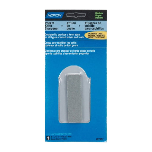 Pierre d'affûtage de poche 3" X 7/8" X 3/8" - Grain 220 NORTON - Quincaillerie G.H. Berger