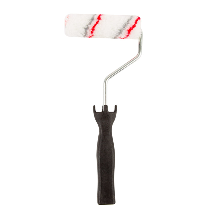 Manchon en tissu rayé rouge et gris 4" 10mm avec manche de 12"