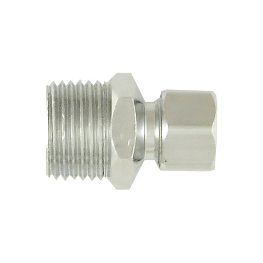Raccord en laiton chromé 3/8" comp X 1/2" MPT  PlomSource - Quincaillerie G.H. Berger