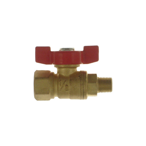 Valve à bille en laiton mini 1/4" (F) NPT X 1/4" (M) NPT PlomSource - Quincaillerie G.H. Berger