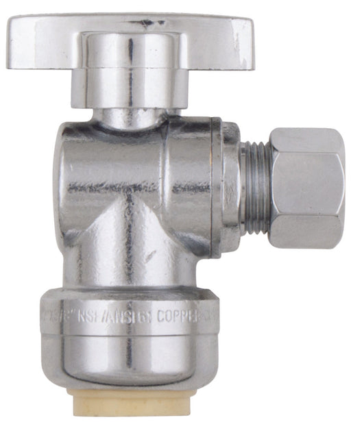 Valve à bille angulaire 1/2" SB X 3/8" comp PlomSource - Quincaillerie G.H. Berger