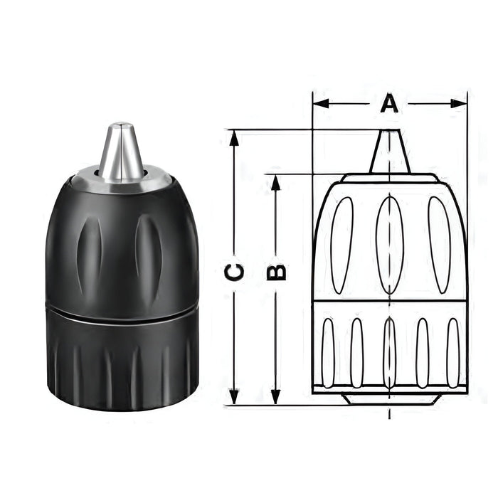 Mandrin sans clé 2mm - 13 mm, prise 1/2"-20 Porta - Quincaillerie G.H. Berger