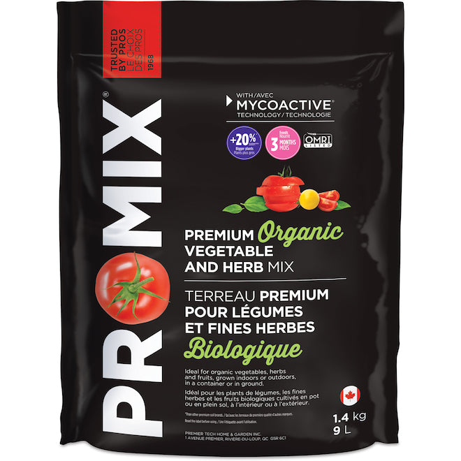 Terreau biologique pour jardin et fines herbes Promix - 9 L