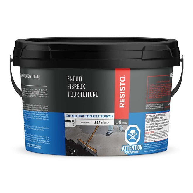 Enduit à toiture fibreux - 3.78 L Resisto