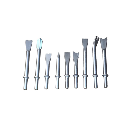 Ensemble de 9 burins pour outils pneumatiques  Rodac - Quincaillerie G.H. Berger
