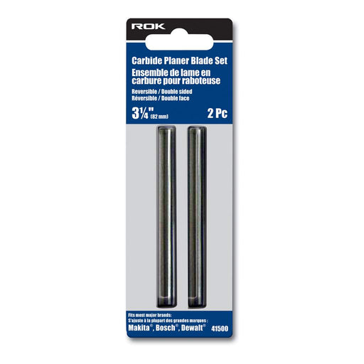 Lames de raboteuse en carbure 3-1/4" - Paquet de 2 ROK - Quincaillerie G.H. Berger
