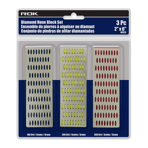 Ensemble de 3 pierres à aiguiser au diamant 2" X 6" ROK - Quincaillerie G.H. Berger