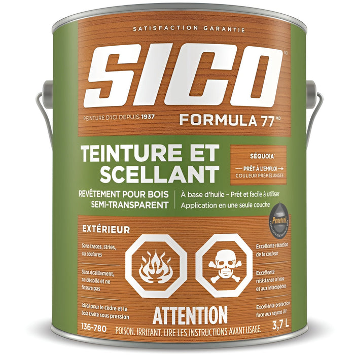 Teinture et scellant extérieur Formula 77 Sico - Séquoia - 3.78 L SICO