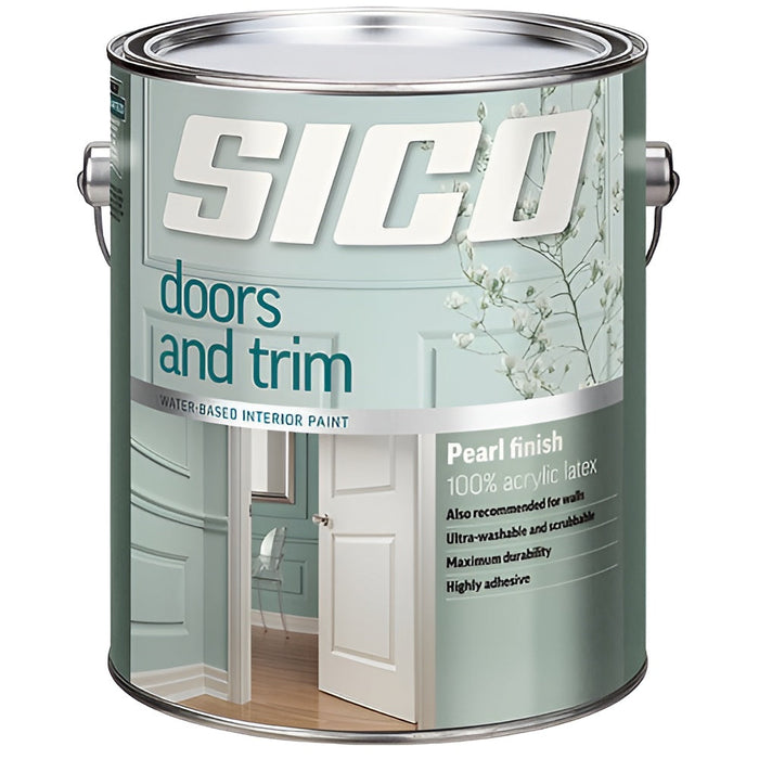 Peinture acrylique 100% latex d'intérieur pour portes et moulures - Blanc pur - Fini perle - 3,78 L SICO - Quincaillerie G.H. Berger