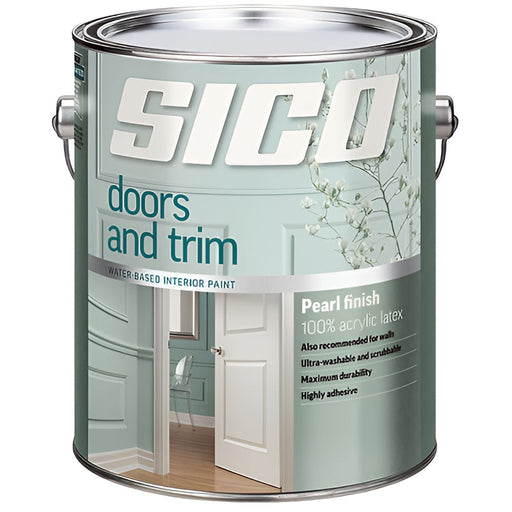 Peinture acrylique 100% latex d'intérieur pour portes et moulures - Base 2 - Fini perle - 3,78 L SICO - Quincaillerie G.H. Berger