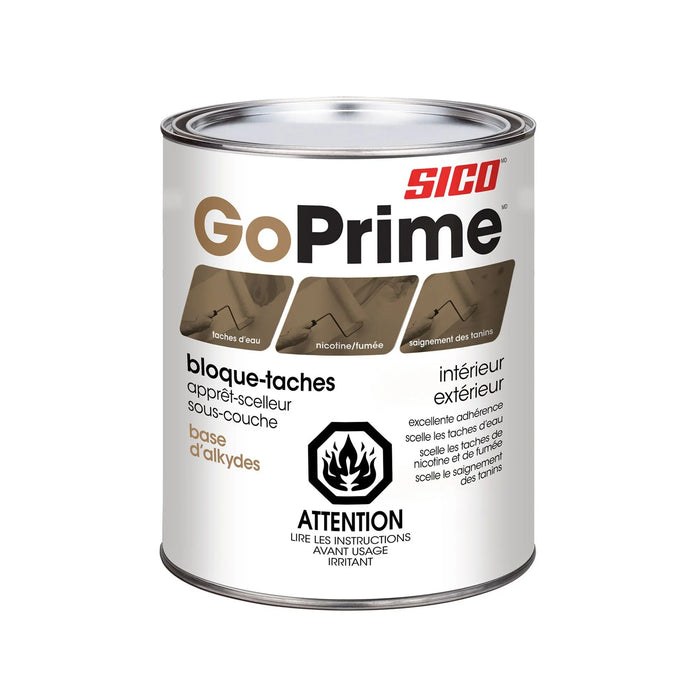 Apprêt scellant bloque-taches GoPrime intérieur et extérieur - 946 mL SICO