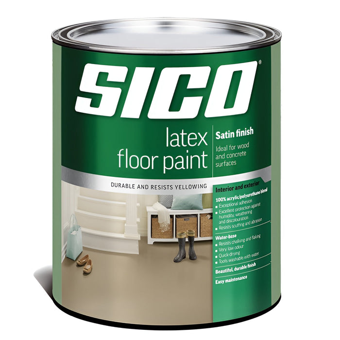 Peinture à plancher 100% latex intérieure et extérieure - Base 2 - Fini satiné - 899 mL SICO - Quincaillerie G.H. Berger