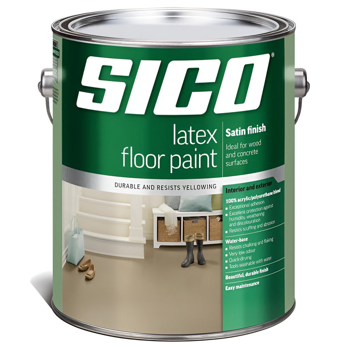 Peinture à plancher 100% latex intérieure et extérieure - Base 1 - Fini satiné - 3.7 L SICO - Quincaillerie G.H. Berger