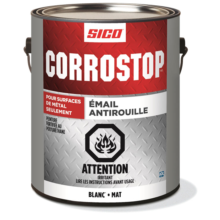Peinture antirouille - Corrostop - Blanc - Fini mat - 3.78 L