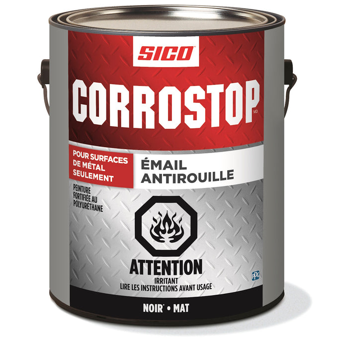 Peinture antirouille - Corrostop - Noir - Fini mat - 3.78 L
