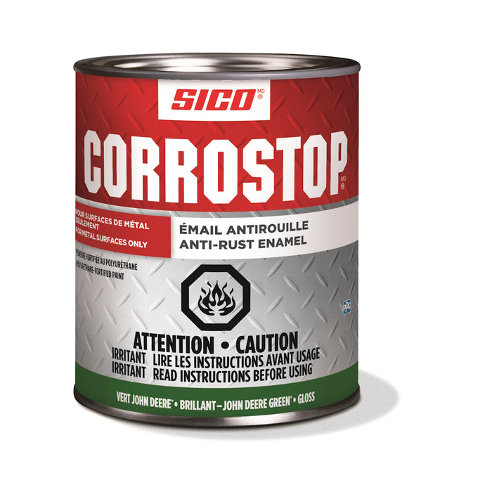 Peinture antirouille - Corrostop - Vert John Deere - Fini lustré - 946 mL