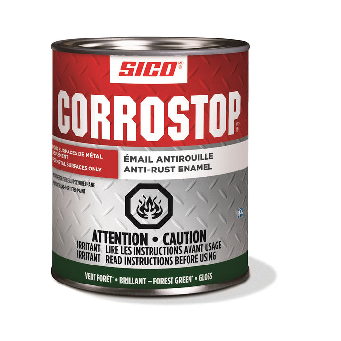 Peinture antirouille - Corrostop - Vert forêt - Fini lustré - 946 mL