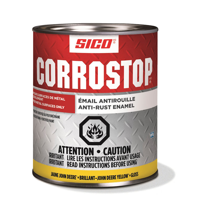 Peinture antirouille - Corrostop - Jaune John Deere - Fini lustré - 946 mL