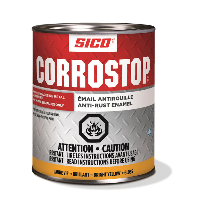 Peinture antirouille - Corrostop - Jaune vif - Fini lustré - 946 mL