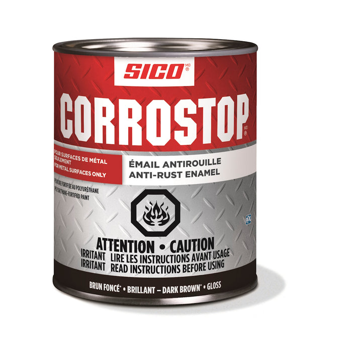 Peinture antirouille - Corrostop - Brun foncé - Fini lustré - 946 mL