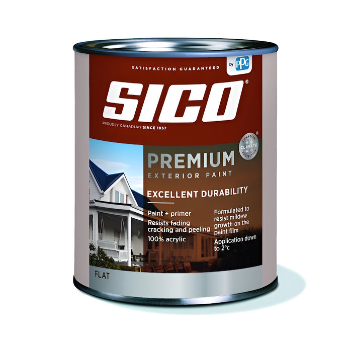 Peinture extérieure au latex Sico Premium - Blanc pur - Mat - 3.78 L