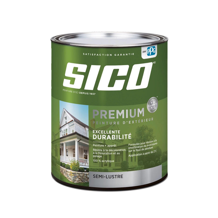 Peinture extérieure au latex Sico Premium - Base 2 - Semi-lustré - 946 mL