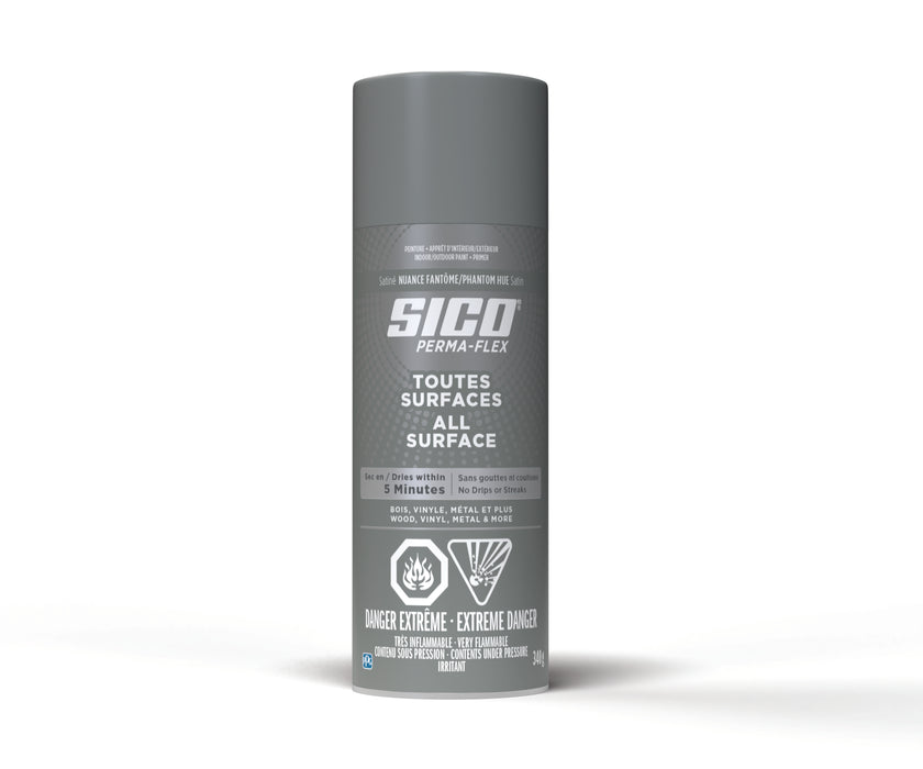 Peinture toute surface Permaflex en aérosol - Int./Ext. - Nuance fantôme - Fini satiné - 340 g - SICO