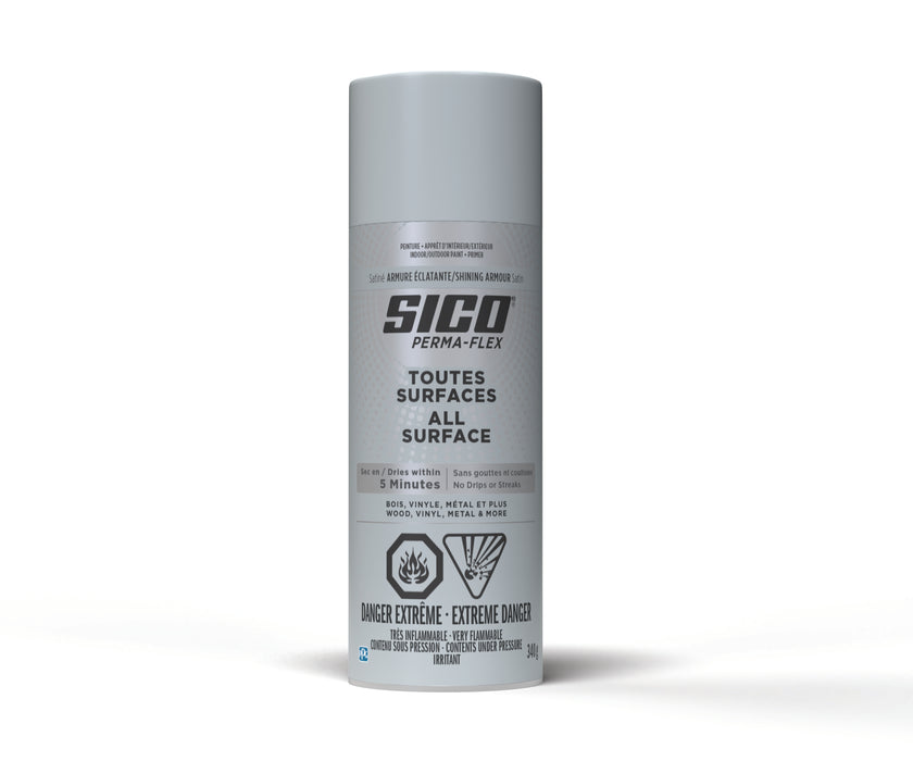 Peinture toute surface Permaflex en aérosol - Int./Ext. - Armure éclatante - Fini satiné - 340 g - SICO