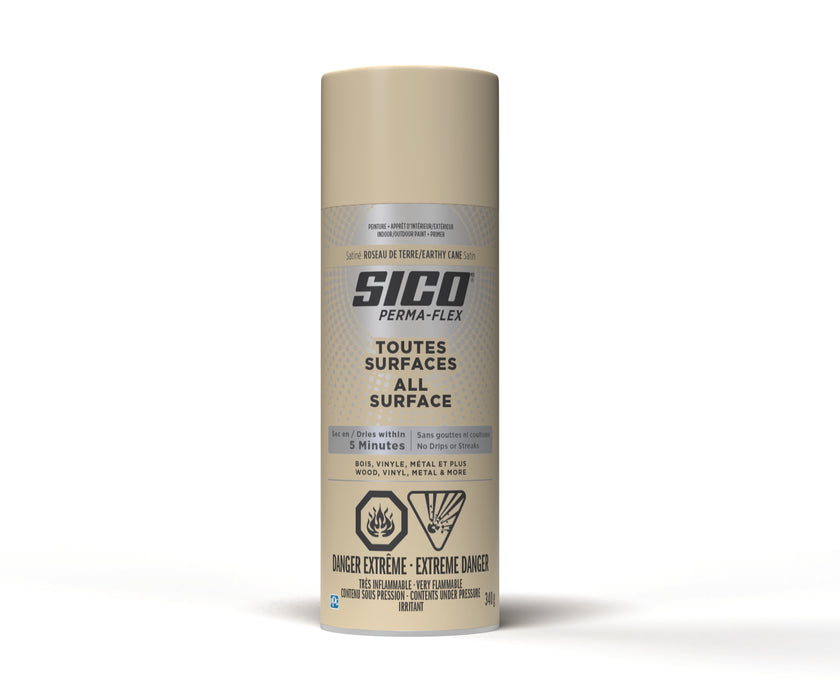 Peinture toute surface Permaflex en aérosol - Int./Ext. - Roseau de terre - Fini satiné - 340 g - SICO