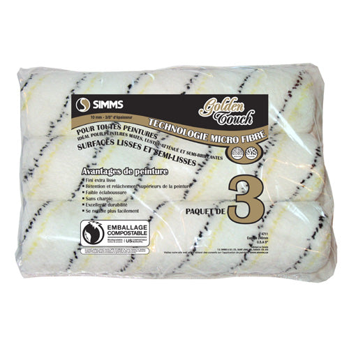 Manchons de rechange Golden Touch 9-1/2" X 10 mm - Paquet de 3 SIMMS