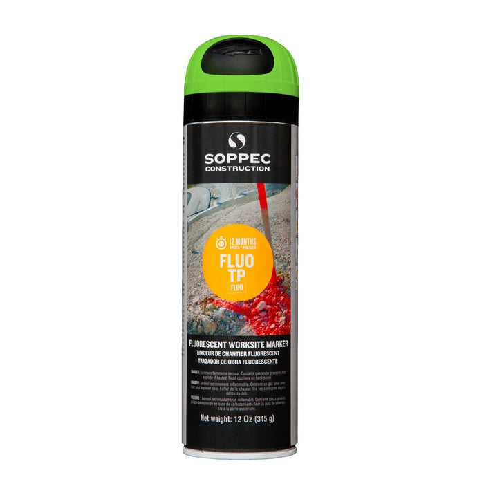 Peinture à tracer en aérosol Fluo TP Soppec - Vert - 395 g