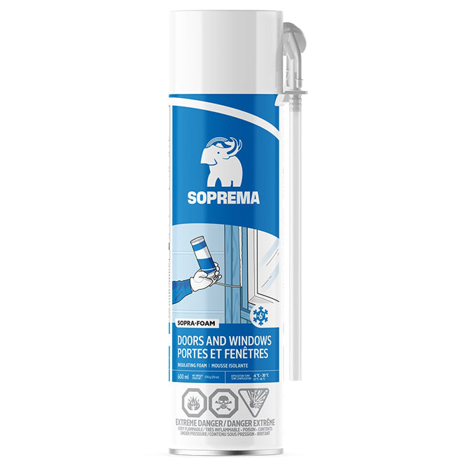 Mousse isolante Sopra-Foam pour portes et fenêtres - 600 mL Soprema