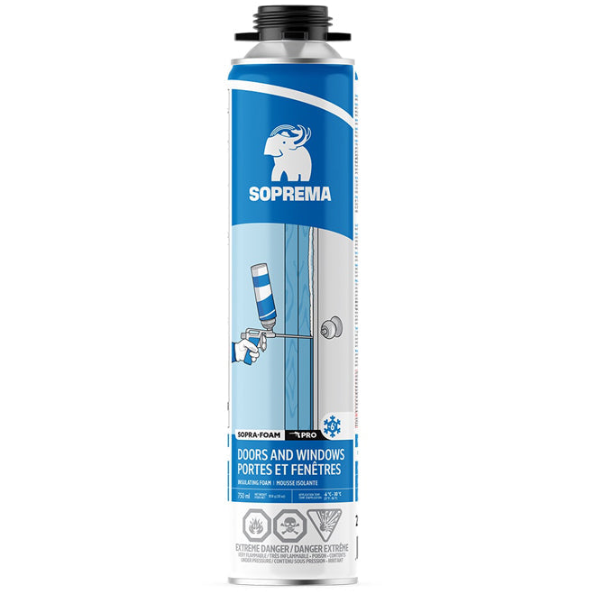 Mousse isolante Sopra-Foam pour portes et fenêtres - 850 mL Soprema