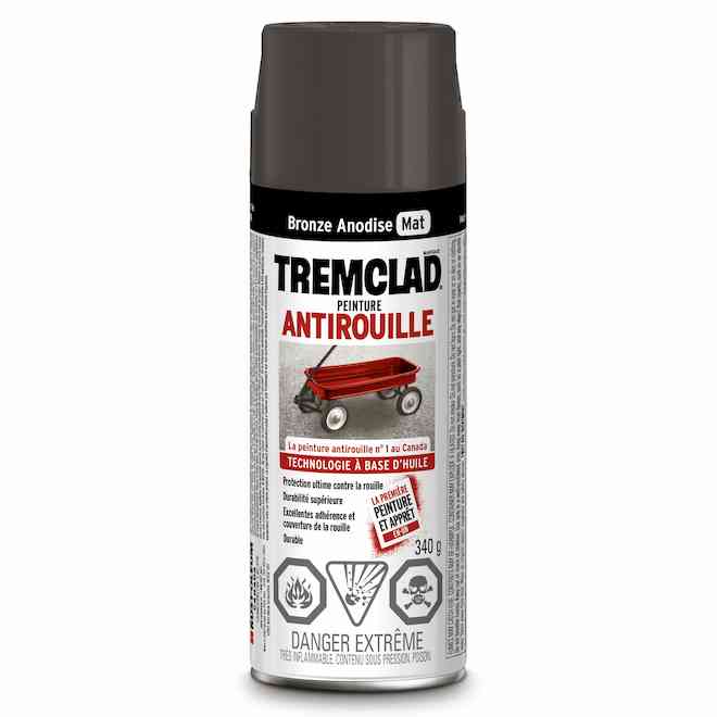 Peinture antirouille aérosol Tremclad - Bronze anodisé - Fini mat - 340 g