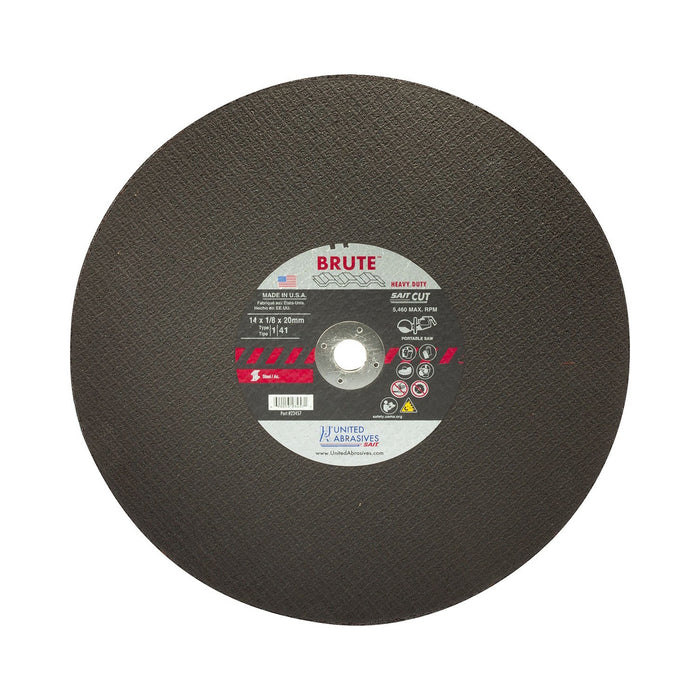 Meule de tronçonneuse robuste 14" pour métal mince - Arbre de 20 mm