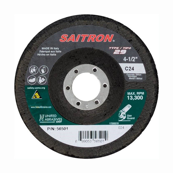 Disque SAITRON T29 4-1/2", grain 16 United Abrasives - Quincaillerie G.H. Berger
