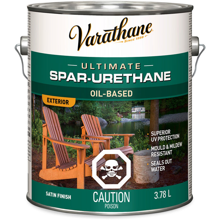 Vernis à l'uréthane à base d'huile - Clair - Satiné - 3.78 L