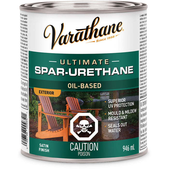 Vernis Ultime extérieur à base d'huile pour le bois satiné - 946 mL