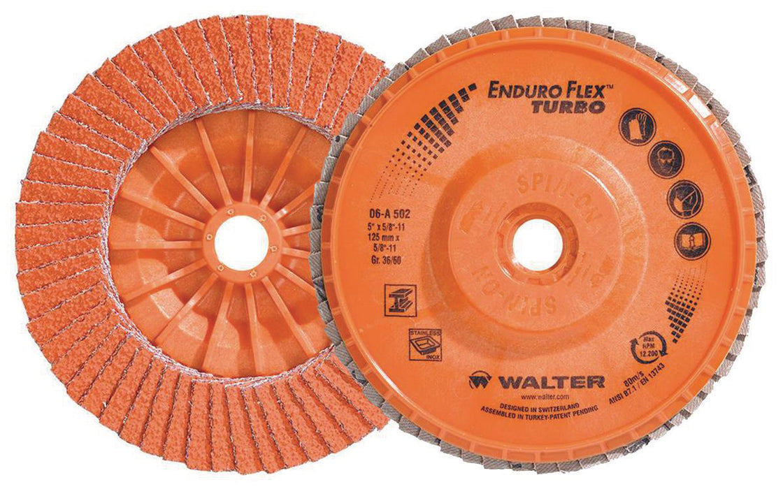 Disque à feuillets ENDURO-FLEX 5" grain 36/60 Walter - Quincaillerie G.H. Berger