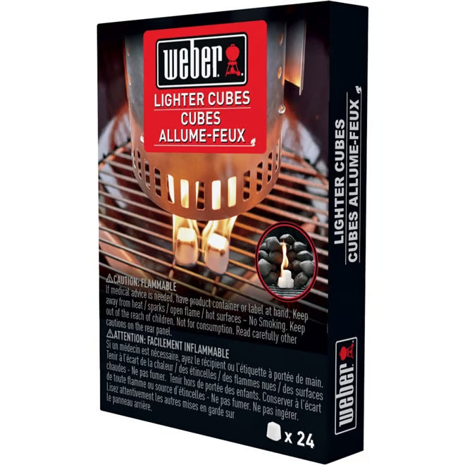 Cubes d'allumage de barbecue en paraffine Weber - Paquet de 24 - Quincaillerie G.H. Berger