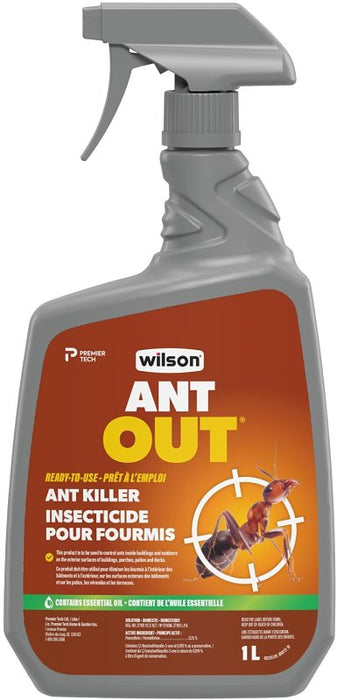 Insecticide pour fourmis Ant Out avec vaporisateur - 1 L Wilson