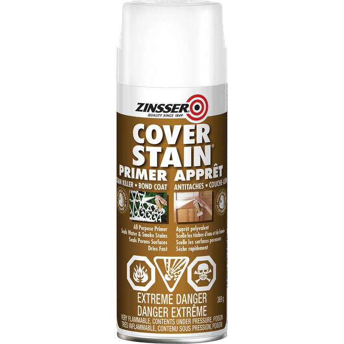 Apprêt scellant à base d'huile Cover Stain - Aérosol - Blanc - 369 g Zinsser