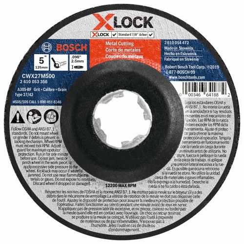 Meule à tronçonner X-LOCK 5"x0.098", à grain 30